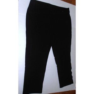 QVC Susan Graver Weekend Black Stretchy Pants Cutout Bottom Medium Petite